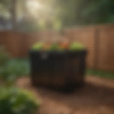 Aesthetic Integration in Backyards Aesthetic design of a compost bin in a backyard