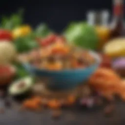 Colorful assortment of nutritious ingredients