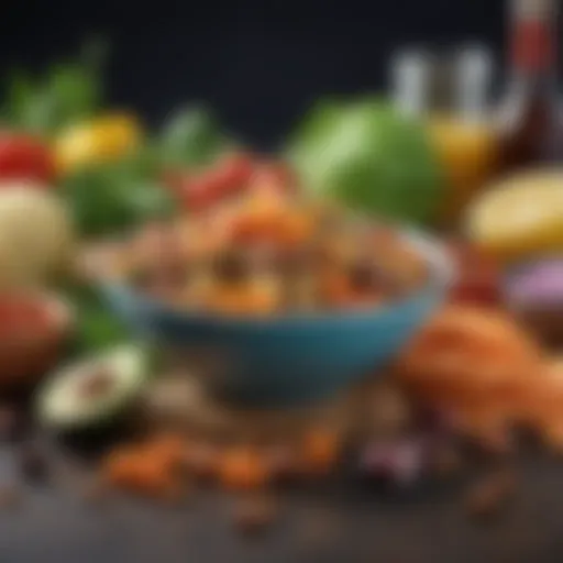 Colorful assortment of nutritious ingredients