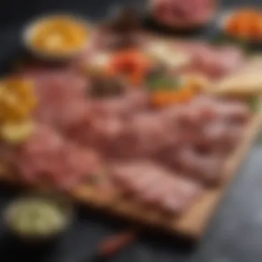 Cultural Influences in Charcuterie A vibrant charcuterie spread showcasing cultural influences