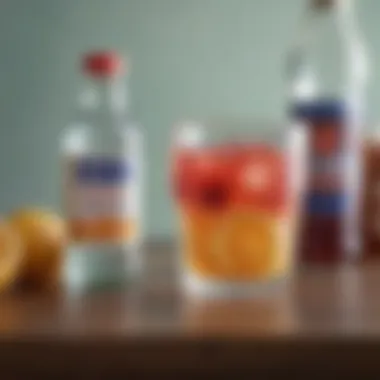 A refreshing drink beside an Alka-Seltzer packet