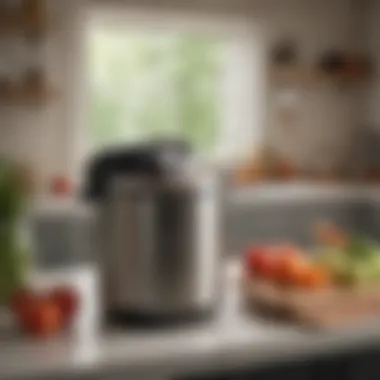 Efficient Kitchen Setup for Canning Enthusiasts An organized kitchen setup featuring the All American 10.5 Quart Pressure Canner alongside fresh produce.