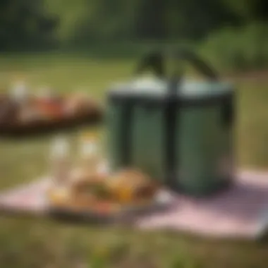 Lunch cool bag in an outdoor picnic setting