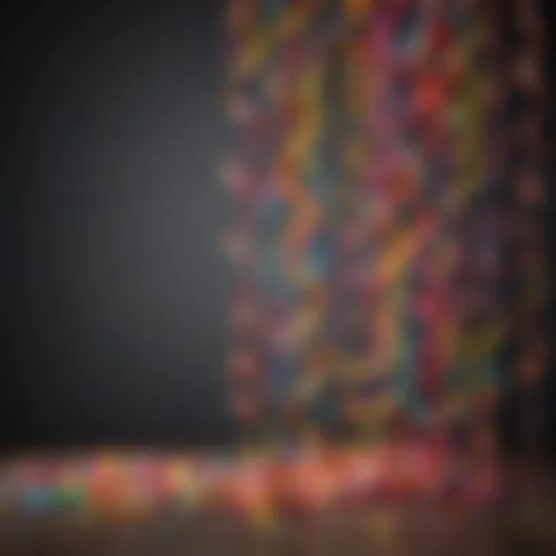 A vibrant assortment of colorful party streamers displayed elegantly.