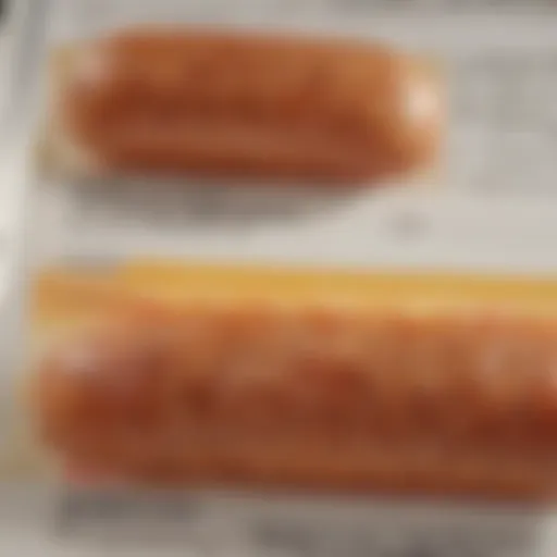 Detailed view of a chicken sausage nutrition label