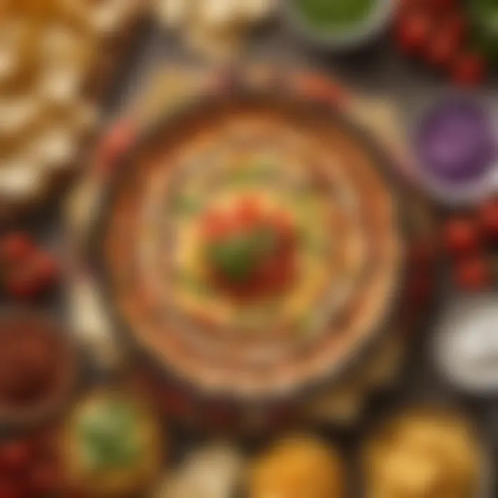 An array of fresh ingredients used in Tostitos Bean Cheese Dip, showcasing its quality and flavor components.