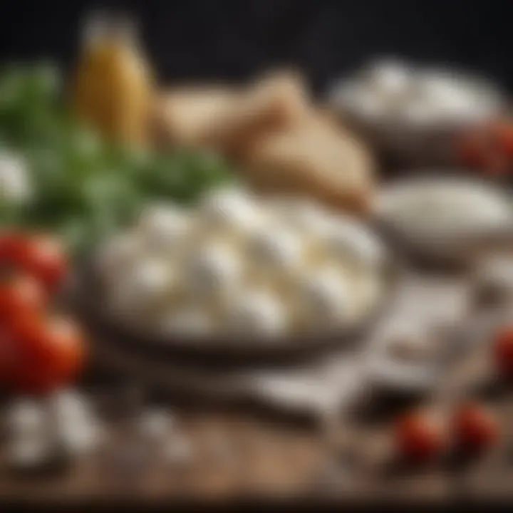 Ingredients for making mozzarella cheese laid out