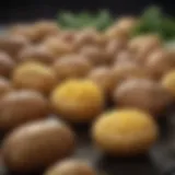 Selection of various potato types laid out for examination