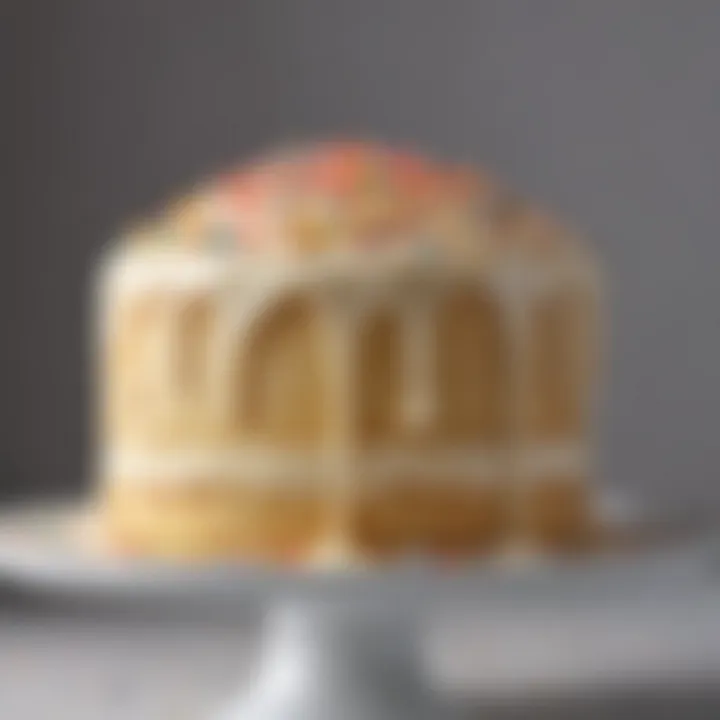 A close-up of a cake batter with rich and smooth consistency.