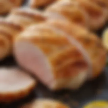 Sliced chicken breast showcasing juicy texture