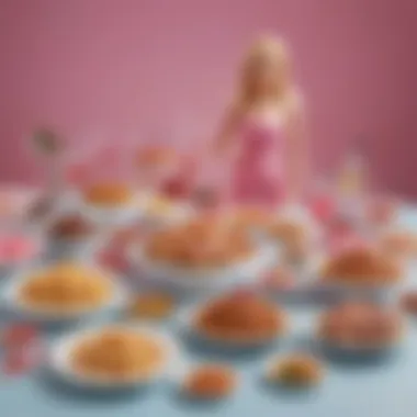 Artistic Presentation of Barbie Q Culinary Creations Artfully arranged Barbie Q dishes highlighting innovative presentation styles