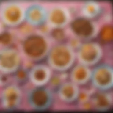 A Cultural Feast: The Diversity of Barbie Q Food A table set for a Barbie Q feast, featuring diverse cultural influences in the dishes