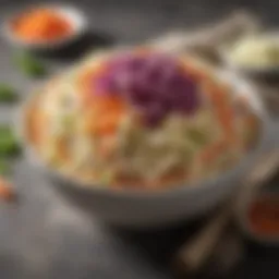 A vibrant bowl of BBQ coleslaw showcasing fresh ingredients