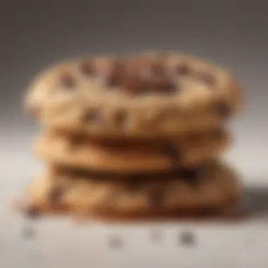 Close-up of a gooey chocolate chip cookie with melting chocolate chunks