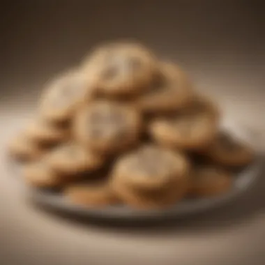 Gourmet Cookie Showcase A selection of gourmet chocolate chip cookies arranged artistically on a platter