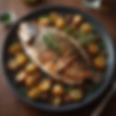 Herb-Grilled Fish for a Low Sodium Delight An elegant dish of grilled fish garnished with herbs, emphasizing low sodium protein options