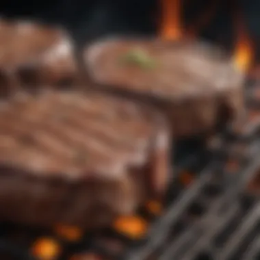 Perfectly Grilled Steaks Perfectly grilled steaks on a barbecue