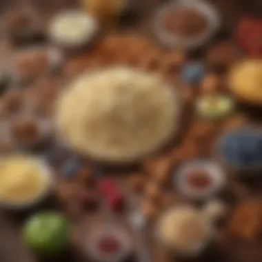 Nutritional Ingredients for Keto Snacks Nutritious keto snack ingredients displayed artistically