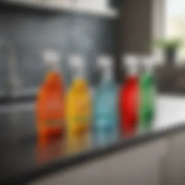 Selection of eco-friendly glass cleaners on a countertop