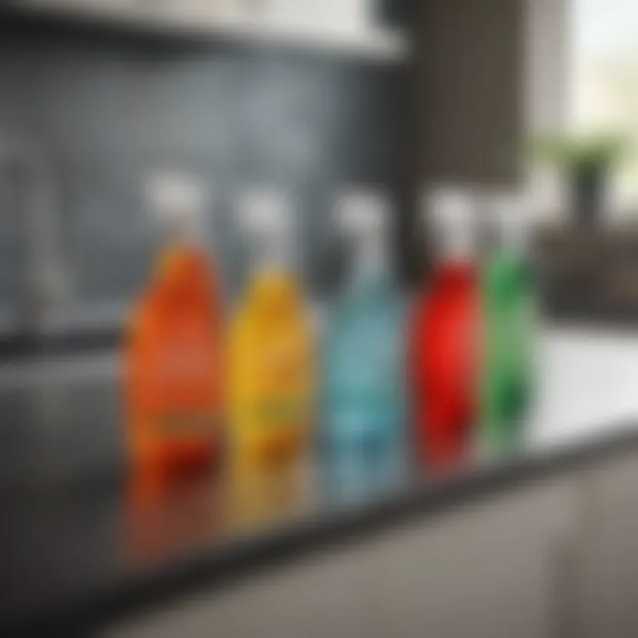 Selection of eco-friendly glass cleaners on a countertop