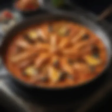 Beautifully crafted paella pan emphasizing its construction