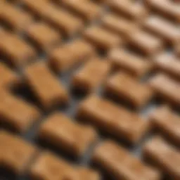 Variety of peanut butter protein bars on display