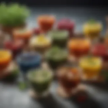 Herbal Teas for Diabetic Enjoyment A vibrant assortment of herbal teas in colorful cups