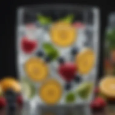 A refreshing glass of infused sparkling water with fruits