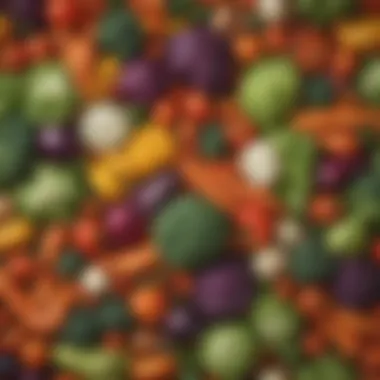 Digestive-Friendly Vegetables Colorful vegetables known for their digestive benefits