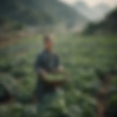 Historical depiction of broccoli cultivation in China