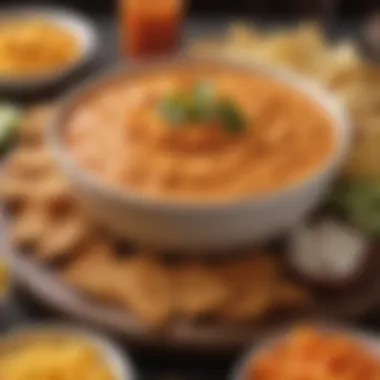 A vibrant spread of Buffalo Chicken Cheese Dip accompanied by various dippables