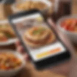 Smartphone displaying a food image being analyzed by a calorie counting app