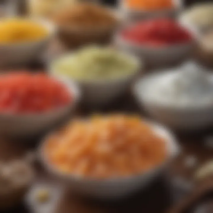 A traditional market scene featuring local sweeteners and confections.