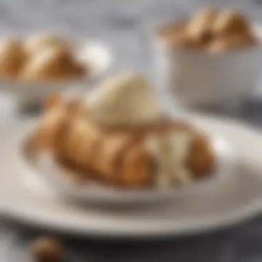 A composition featuring traditional cannoli and a bowl of cannoli ice cream