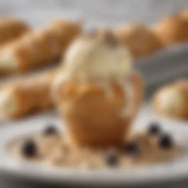 Elegant Cannoli Ice Cream Presentation An elegant display of cannoli ice cream surrounded by fresh ingredients