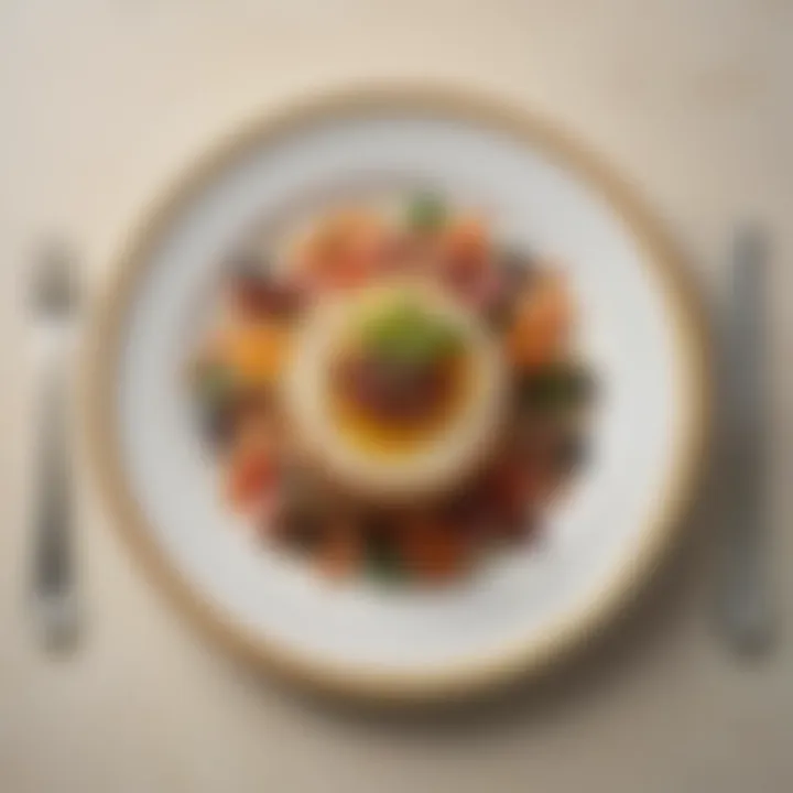 A beautifully arranged plate featuring a gourmet carbless meal with a focus on presentation.