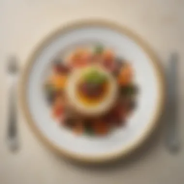 Artful Presentation of Carbless Dining A beautifully arranged plate featuring a gourmet carbless meal with a focus on presentation.