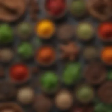 Flavorful Herbs and Spices for Carbless Meals An assortment of herbs and spices that enhance carbless dishes, emphasizing flavor without carbs.