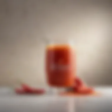 Cayenne Diet Drink Elegance A stylish glass of cayenne pepper diet drink set against a minimalistic background, evoking a sense of health and wellness