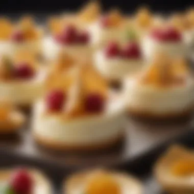 An artistic arrangement of desserts highlighting the versatility of cheesecake chips