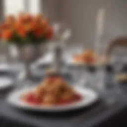 Elegant table setting with stylish party favors