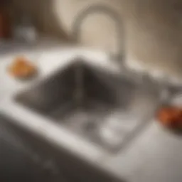 Pristine stainless steel kitchen sink gleaming under natural light