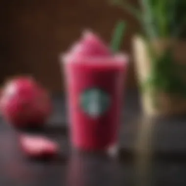 Refreshingly Unique Dragon Fruit Beverage A close-up of the refreshing dragon fruit drink served at Starbucks
