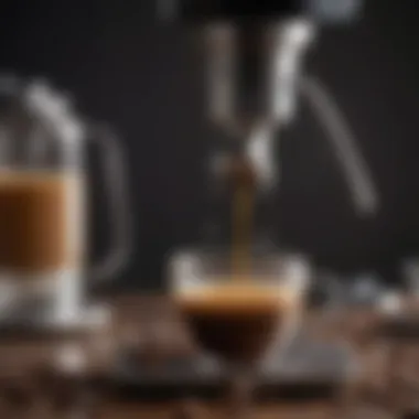 Close-up of espresso extraction emphasizing rich crema and aroma