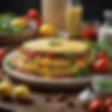 Fresh Ingredients for a Culinary Masterpiece A vibrant display of fresh ingredients for an omelette