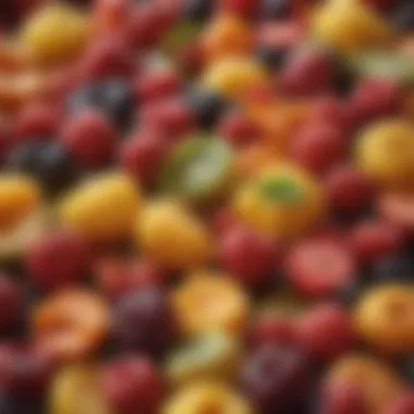 A close-up of fresh fruits being prepared for preservation, emphasizing quality ingredients.