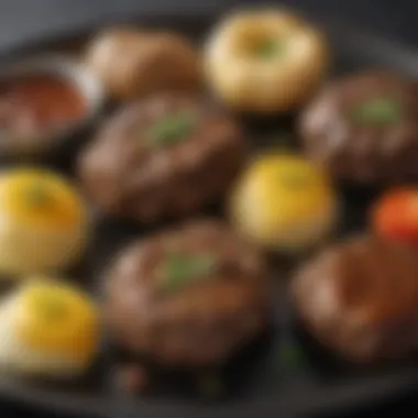 Salisbury Steak Ingredients Overview Close-up of Salisbury steak ingredients including ground beef and seasoning