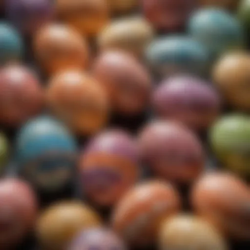 Colorful Easter eggs adorned with intricate patterns