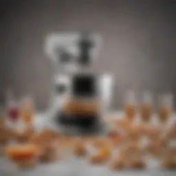 A collection of various mixer accessories arranged neatly.