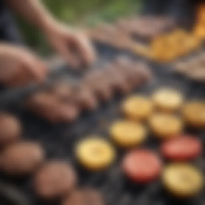 Illustration of safety precautions while working on a grill